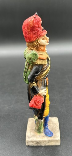 Statuina soldatino italiano vintage made in Italy 7,4” cappello rosso stivali blu baffi - Foto 7 di 10