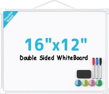 Double-Sided Dry Erase Board for Wall, 16"X12" Hanging Whiteboard, Small Dry Era