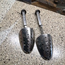 Pair of Vintage 1950s ECKO Shoe Stretchers Shapers Hammered Metal