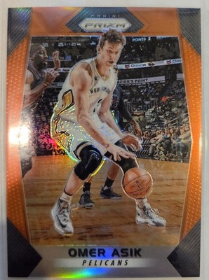 Panini Prizm 2017-18 Omer Asik #129 Orange Prizm 19/49 New Orleans Pelicans