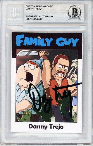 FAMILY GUY -DANNY TREJO- Beckett Signed/Autograph/Auto MACHETE TV Cartoon Card