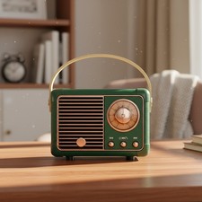 Vintage Retro Bluetooth Speaker Portable Wireless Audio Decor Gift for Men Women