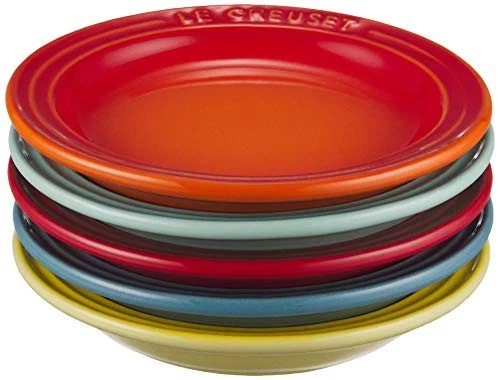 LE CREUSET Arco Iris Mini Juego de Placas Redondas 5 PIEZAS Horno Microondas Seguro NUEVO Foto 2 de 4