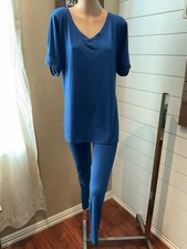 Zenana 2 Piece Blue Pant Set Women s Size Medium NWT