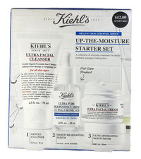 Kiehl  s Up The Moisture Starter Set of 3  Cleanser, Serum,  Moisturizer  NEW