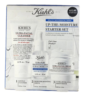 Kiehl s Up The Moisture Starter Set of 3 | Cleanser, Serum, & Moisturizer ~ NEW