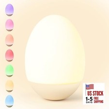 Egg Night Light for Nursery: Baby Night Lights Tap Lamp Stepless Dimming White