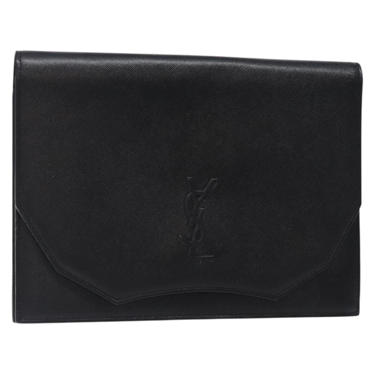 Borsa pochette SAINT LAURENT pelle nero oro originale yk18741