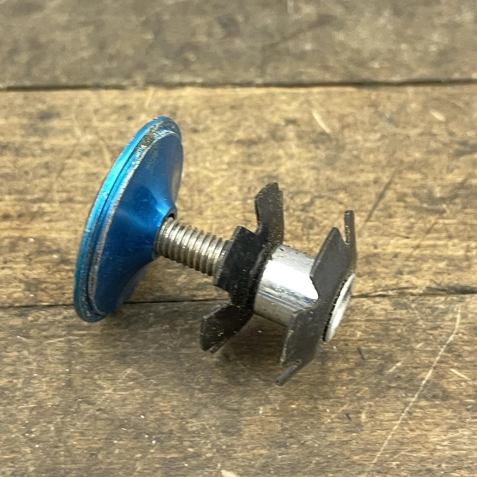 Headset Star Nut Blue Top Cap Bolt 1 1/8" Alloy Threadless Stem MTB Fangled - Image 4 of 4