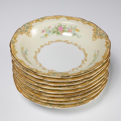 Noritake Morimura Alrea Porcelain Floral Berry Snack Bowls 9-pcs. 6" dia. - Picture 3 of 5