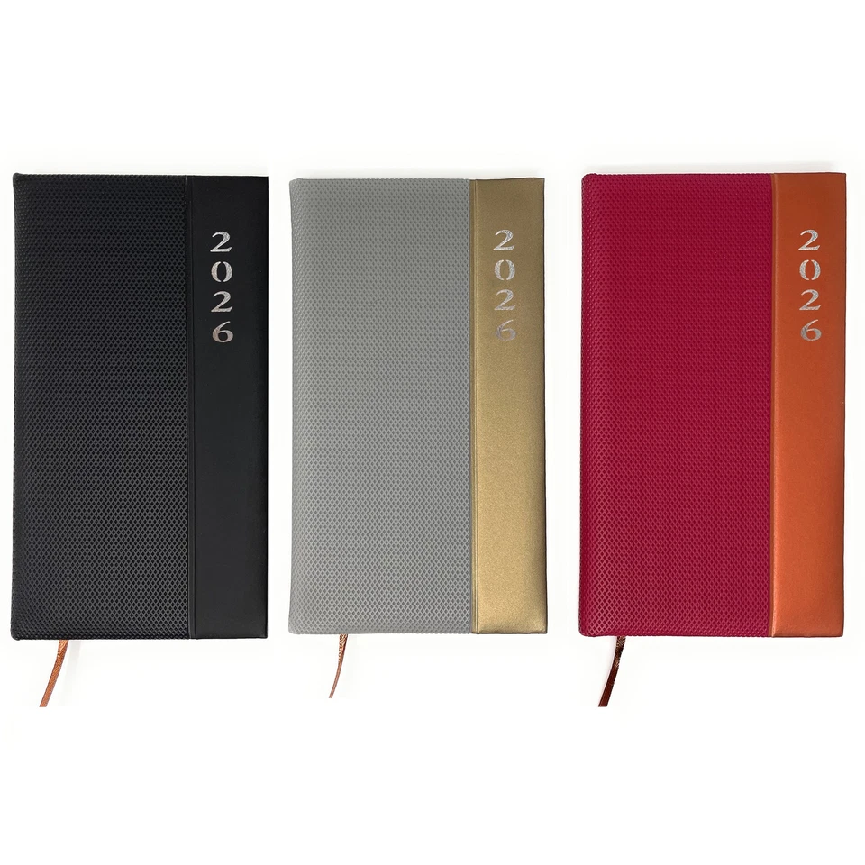 AMLI Taschenkalender Business A6 Lang 2026 3 Farben 10 x 18 cm Terminkalender 26