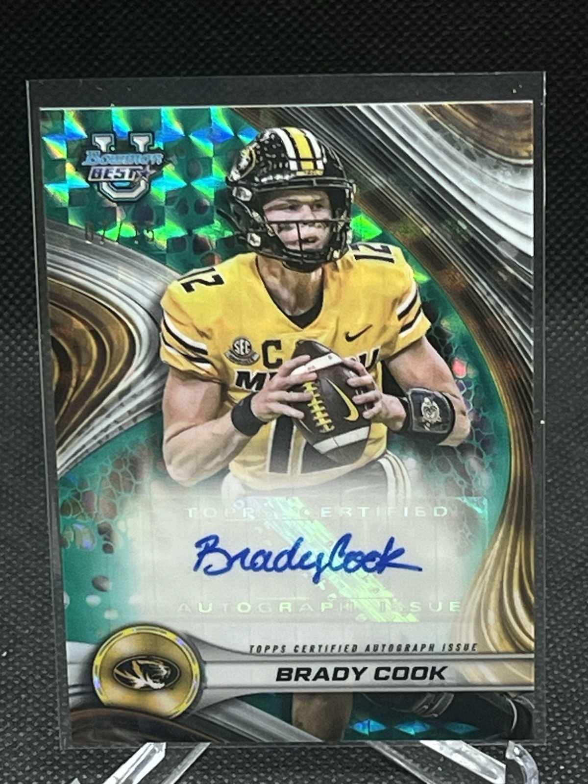 2024 Bowman’s Best U BRADY COOK Teal Geometric Refractor AUTO 07/15 JETS QB