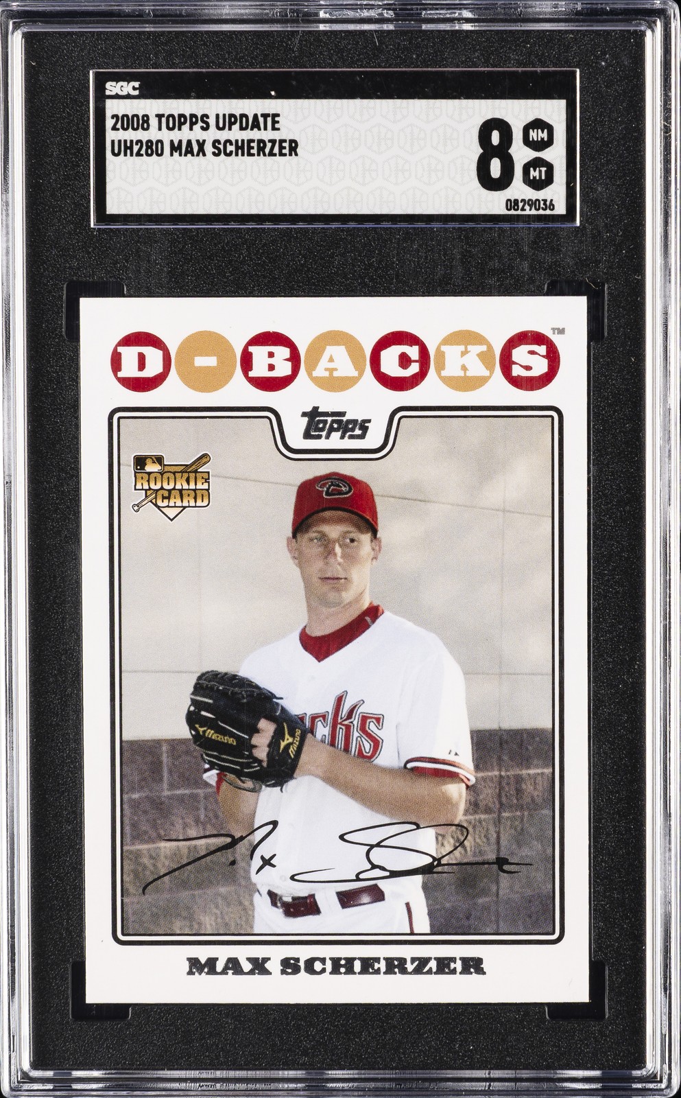 2008 TOPPS UPDATE RC CARD #UH280 MAX SCHERZER SGC 8