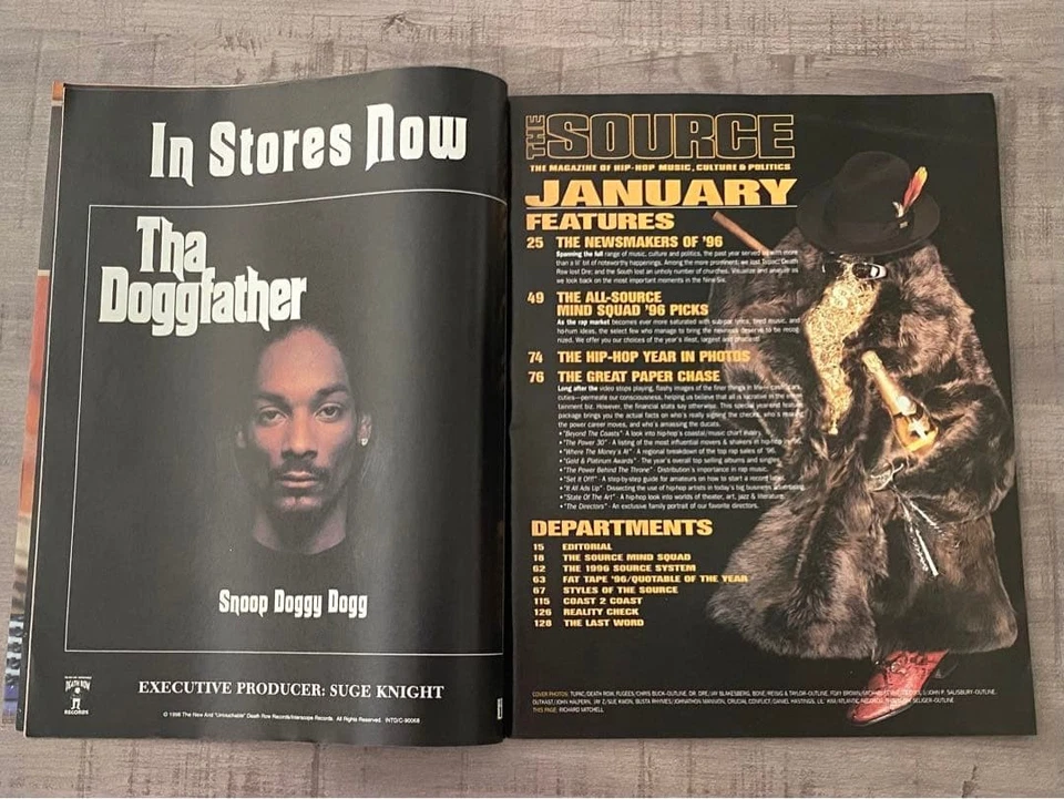 2Pac Nas Dr. Dre Fugees Power Players of 96 THE Source Hiphop Magazine - Image 3 of 4