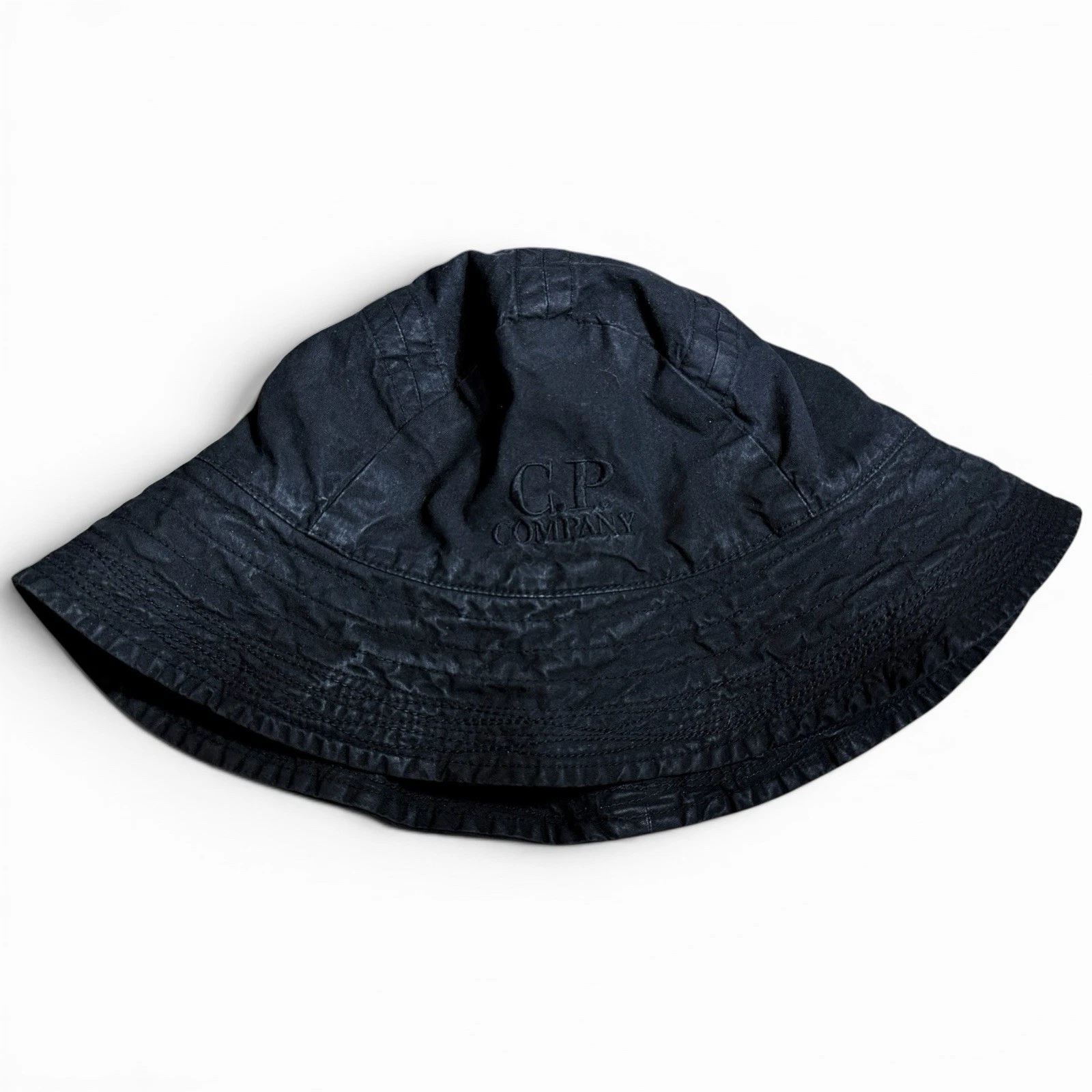 C.P. Company Ba-Tic Bucket Hat Embroidered Logo Black Medium M