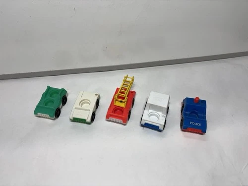 Vintage Fisher-Price Little People Vehicles Lot - Police - Fire Truck More