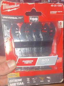 New Milwaukee (USA) 49-25-1506 Carbide Teeth Oscillating Blades for Metal 5-Pack