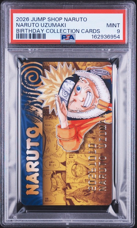 2026 JUMP SHOP NAURTO BIRTHDAY COLLECTION CARDS NARUTO UZUMAKI PSA 9