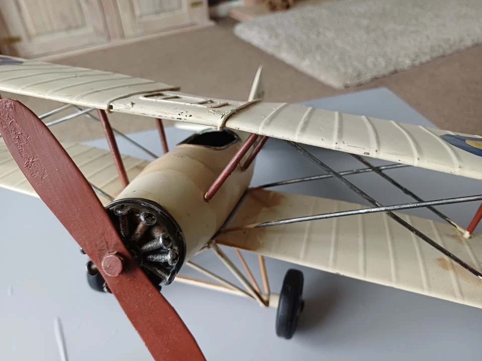 Placa de hojalata grande modelo de metal bi avión avión RAF decoración adorno Foto 2 de 4