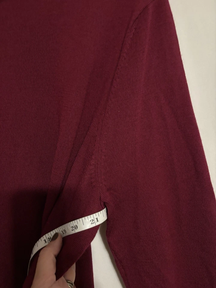 Brooks Brother Sweater Medium Mens Crewneck Burgundy Merino Wool New - Image 4 of 4