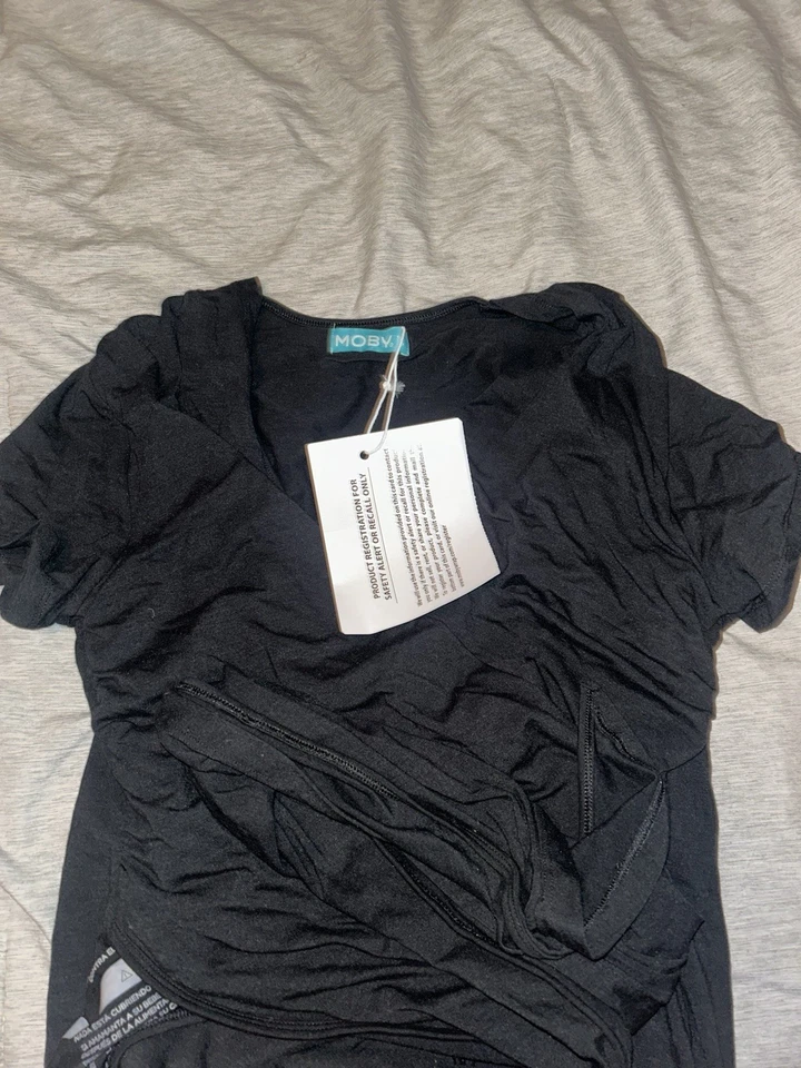 Moby Bump & Beyond T-Shirt Wrap Baby Newborn Carrier Black Size 3 - Image 4 of 4