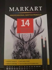 MARKART Professional Drawing Sketching Pencil Set - 14 Pieces,Graphite,