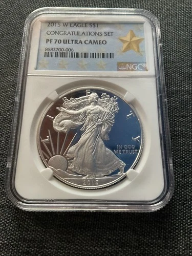 2015 W Silver Eagle $1 Congratulations Set NGC PF70 Ultra Cameo Gold Star Label