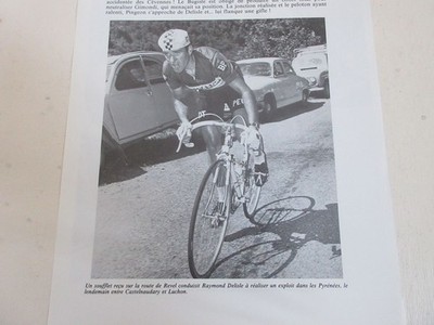 RADSPORT BUCHSCHNITT T596 TdF1969 LEISTUNG von Raymond Delisle in den Pyrenäen
