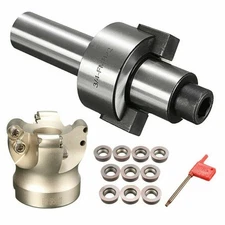 3/4 FMB22 Straight Shank Arbor+EMR 5R 50-22 Mill Cutter+10x RDMT1003 Inserts C#