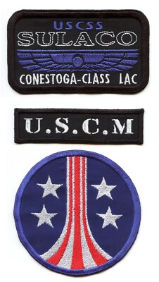 ALIEN - SULACO - COLONIAL MARINES 3 Patch Set #2 - Weyland-Yutani - NEW - UK