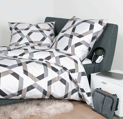 Janine Mako-Satin Bettwäsche J.D. (87072) 155x220cm Col.07 (taupe)