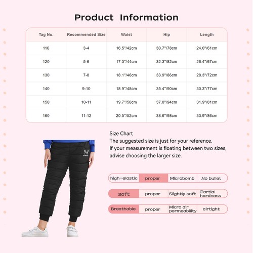 Kids Boys Girls Pants Winter Snow Wear Activities Trousers Outfits High Waist - Picture 29 of 56