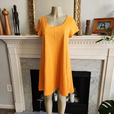 Vintage 60s Orange House Dress Shift Neon Dopamine Dressing Mod Size Small
