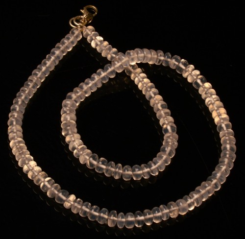 Natürlicher Eisquarz Edelstein 4 bis 6 mm Glatt Rondell Form Perlen 16,5" Halskette - Bild 4 von 7