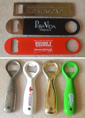 7 BEER Bottle Openers MOLSON CANADIAN LABATT S STEAM WISTLE BUDWEISER & OTHER