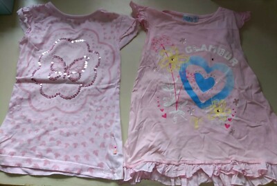 2 x Mädchen T-Shirt Tunika Größe 98 Bob der Bär little Girlstar  rosa Glitzer