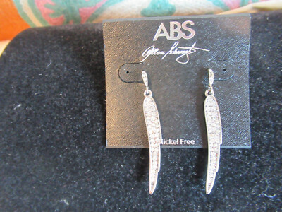 ABS by Allen Schwartz  linear 2-1/4'' drop earrings   NWT nickel free