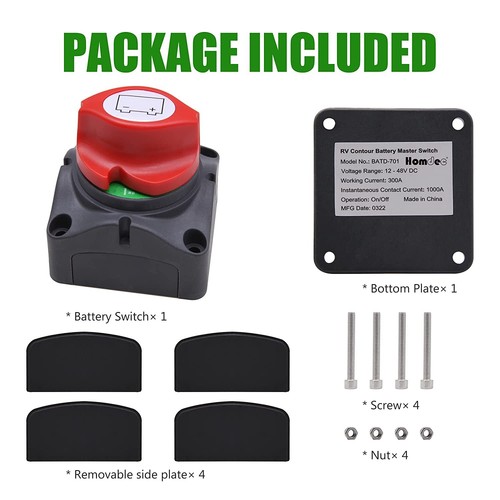 Battery Switch Isolator Cut Off Kill for Knob Marine Boat Camper Truck 12V 600 A - Picture 4 of 17