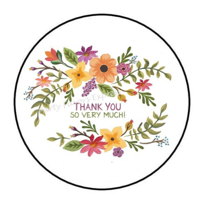 THANK YOU SO VERY MUCH ENVELOPE SEALS LABELS PARTY FAVORS STICKERS
