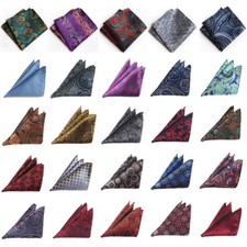 Men Colorful Floral Paisley Pocket Square Handkerchief Wedding Business Hanky