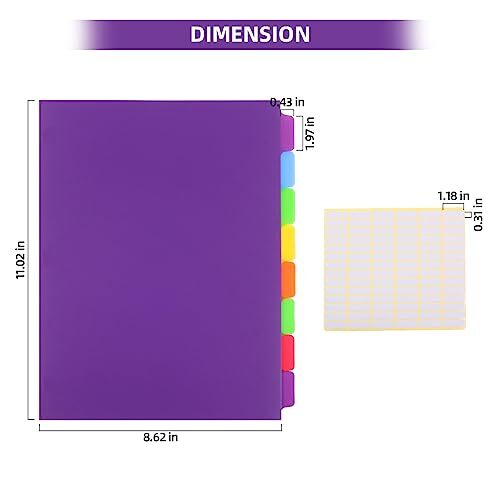 Durable Plastic Binder Dividers with TabsMulticolor Index with 8-Tabsfor 3 Bi... - Picture 4 of 7