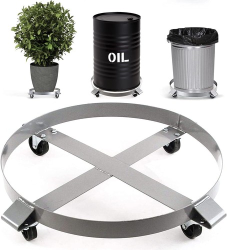 Heavy Duty Drum Dolly 1000 Pound - Trash Can Dolly 55 Gallon Swivel Casters W...