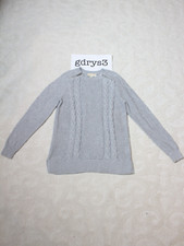 MICHAEL Michael Kors Grey Cable Knit Sweater with Shoulder Zippers Women's Sz S