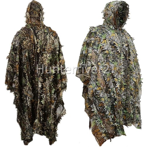 3D Camouflage Suits Ghillie Suit Leaves Poncho Stealth Cloak Camo Jungle - Picture 3 of 11