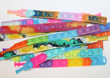 POP IT LOT Set 12 Fidget Sensory Toy Toys ASD Anxiety FUN Bracelet Party Favor 