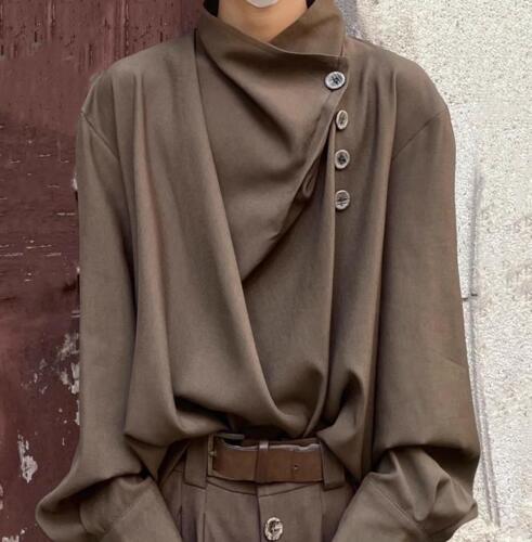 T-shirt Yohji Yamamoto da uomo retrò irregolare collare sciolto design casual - Foto 14 di 14