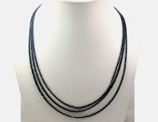 Black Spinel Gemstone 2-2.5 mm Rondelle Faceted Beaded Jewellery 3 Necklace18"