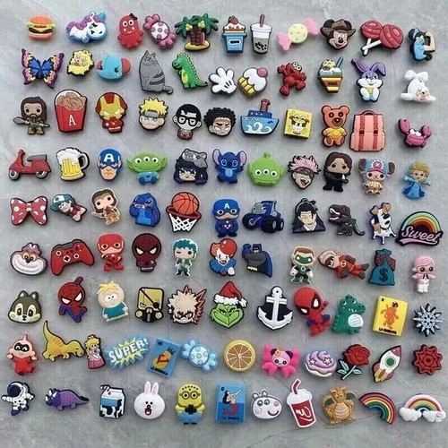Lot Of PVC 30,50,100,125 Pcs Random Different Shoe Charms For Shoe Decoration - Picture 2 of 20