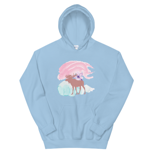 Watercolor Pink Moose Hoodie - Picture 36 of 53