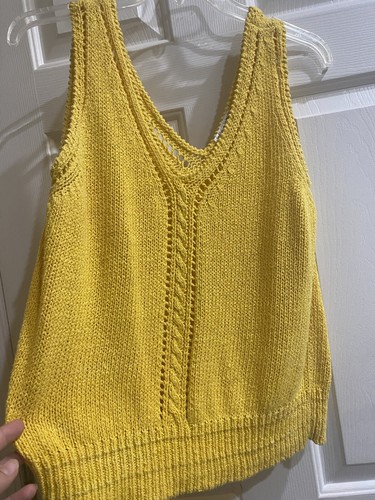 Christian Dior Separates Yellow Knit Tank Top Cotton Sweater Vest Womens - Picture 2 of 5
